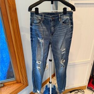Distressed Blue Skinny Jeans for Women